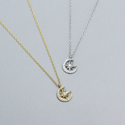 Celestial Star & Crescent Moon Necklace