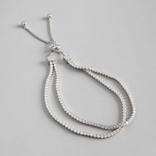 Sparkles with CZ -  Double Adjustable Tennis Bracelet
