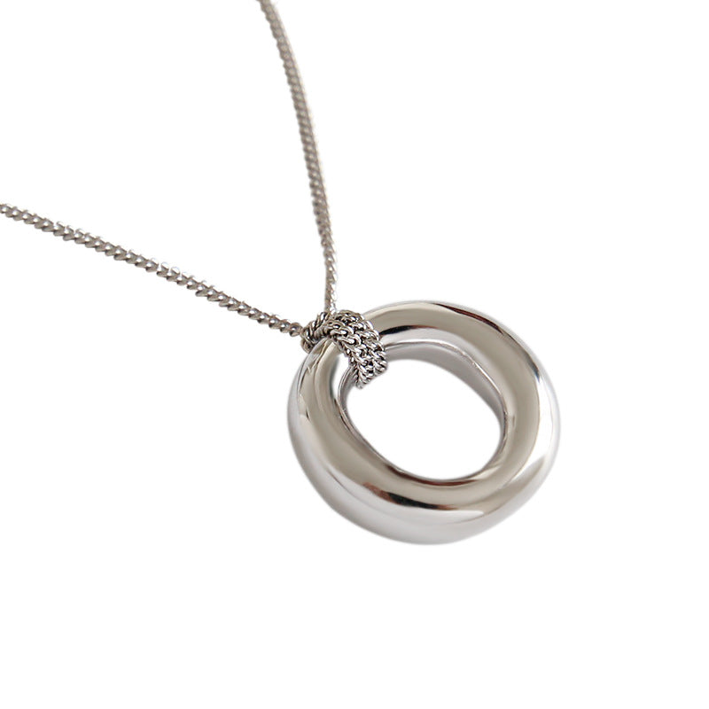 Hoop Pendant Silver Necklace