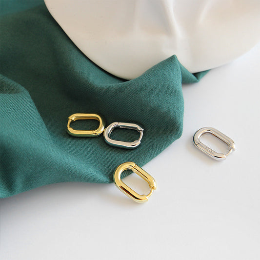 Geometric Huggie Hoops