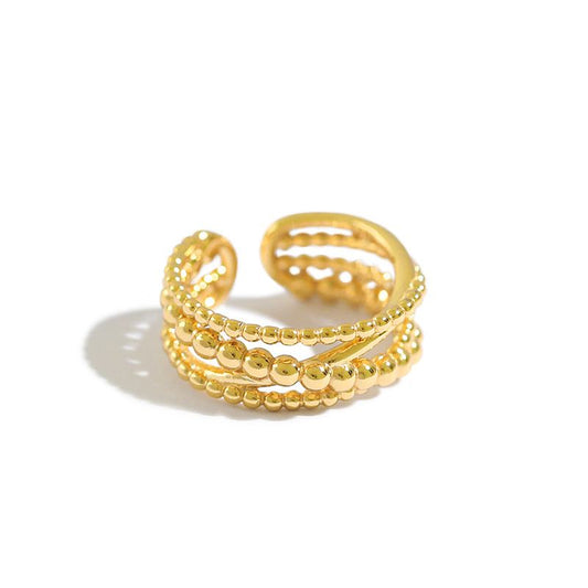 Beaded Criss Cross Statement Ring
