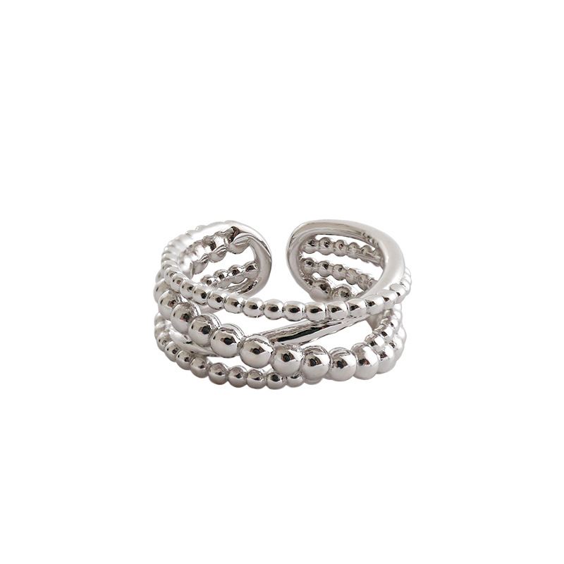 Beaded Criss Cross Statement Ring