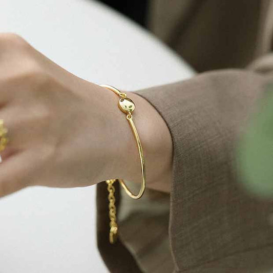 Disc Tag Adjustable Bangle