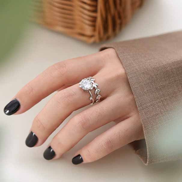 Olive Branch CZ Ring