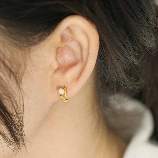 Pearl Hoop Earrings