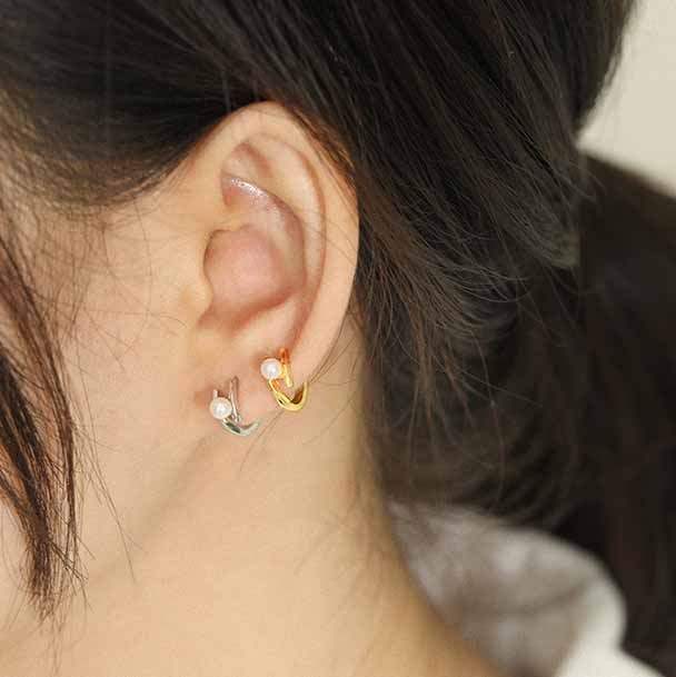 Pearl Hoop Earrings