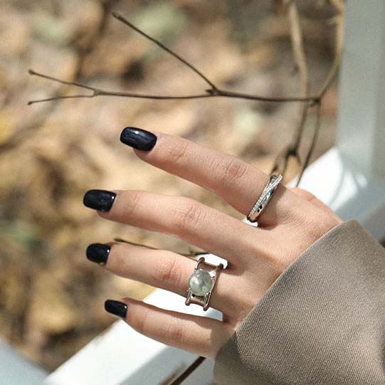 Unique CZ Lines Adjustable Ring