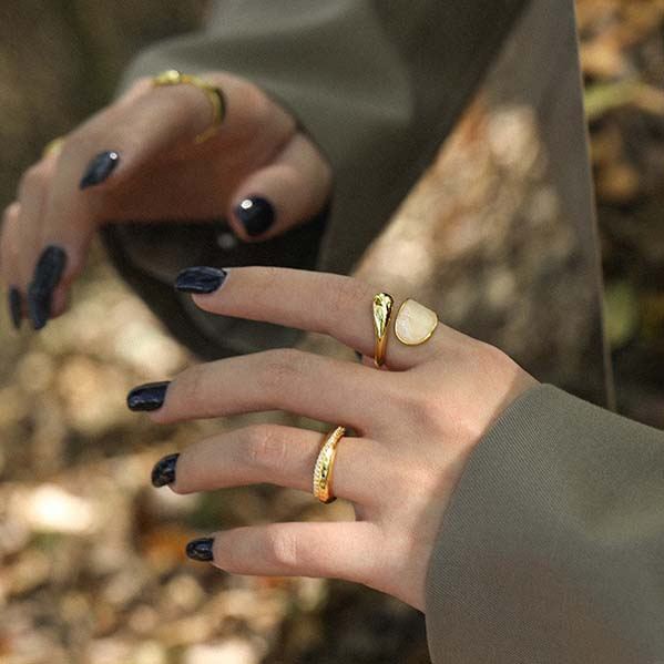 Unique CZ Lines Adjustable Ring