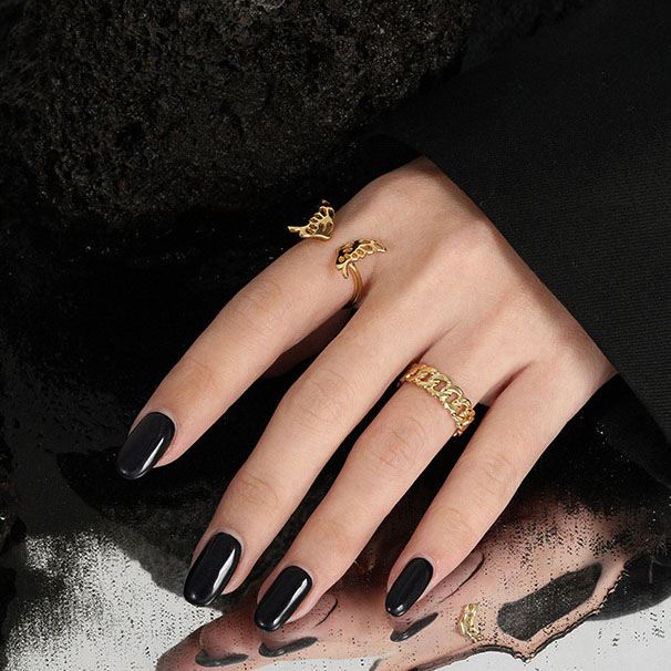 Party Hollow Chain 925 Sterling Silver Adjustable Ring