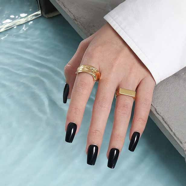 Hollow Link Rectangle signet Ring
