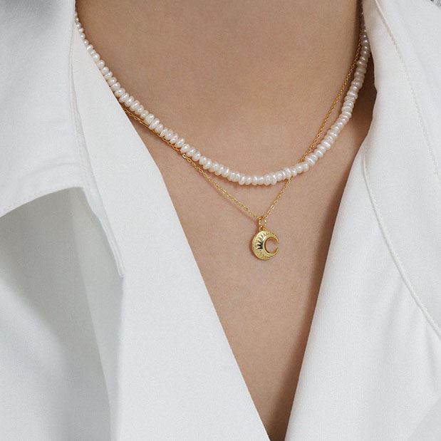 Claire crescent necklace