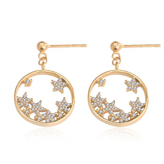 CZ Babysbreath Silver Dangling Earrings