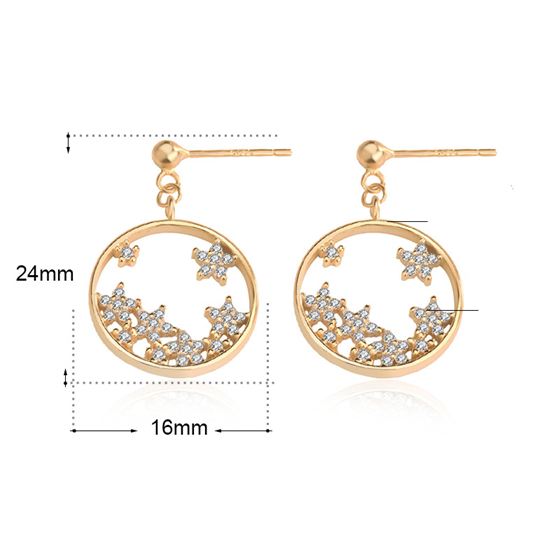 CZ Babysbreath Silver Dangling Earrings