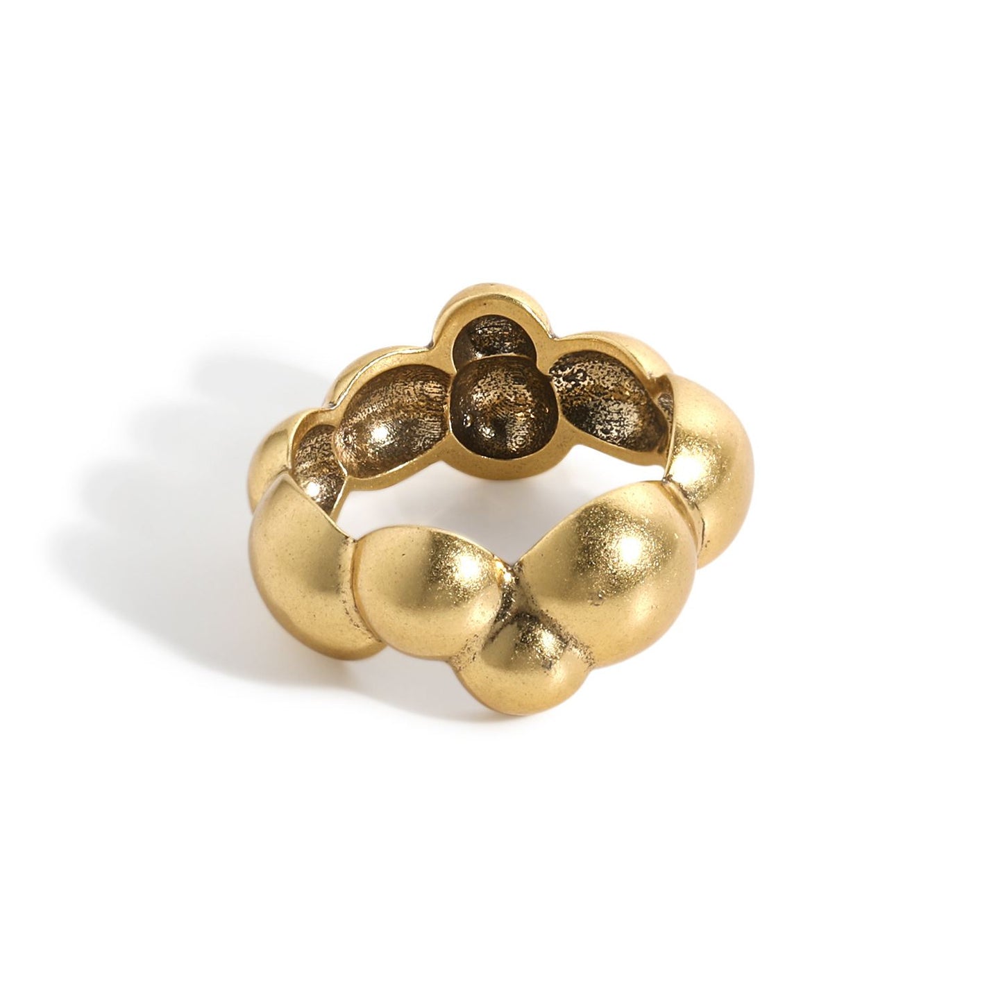 Golden Geometry Beaded Ring