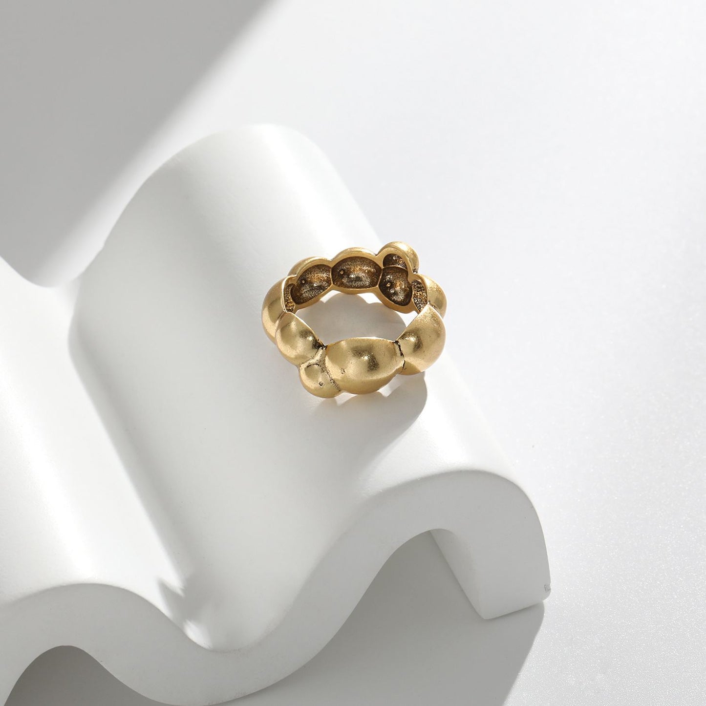 Golden Geometry Beaded Ring