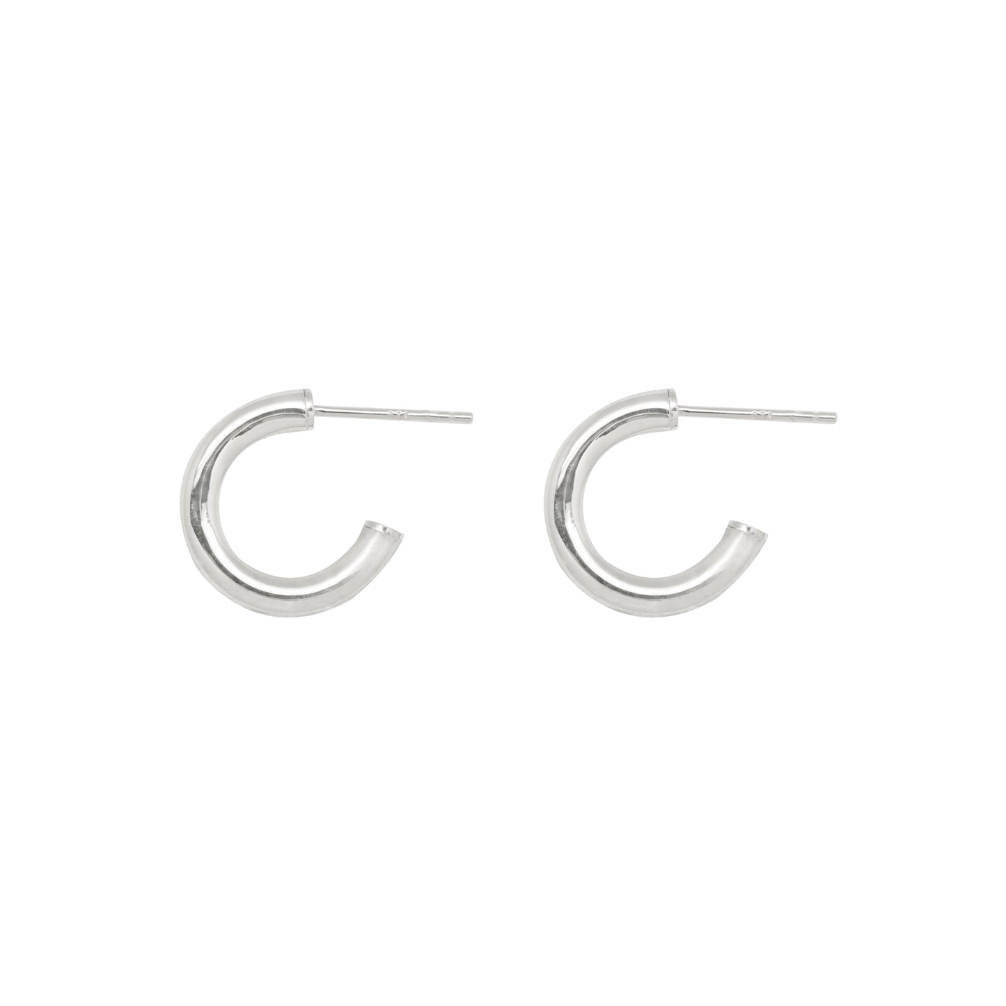 Minimalism Letter C Shape 925 Sterling Silver Hoop Earrings