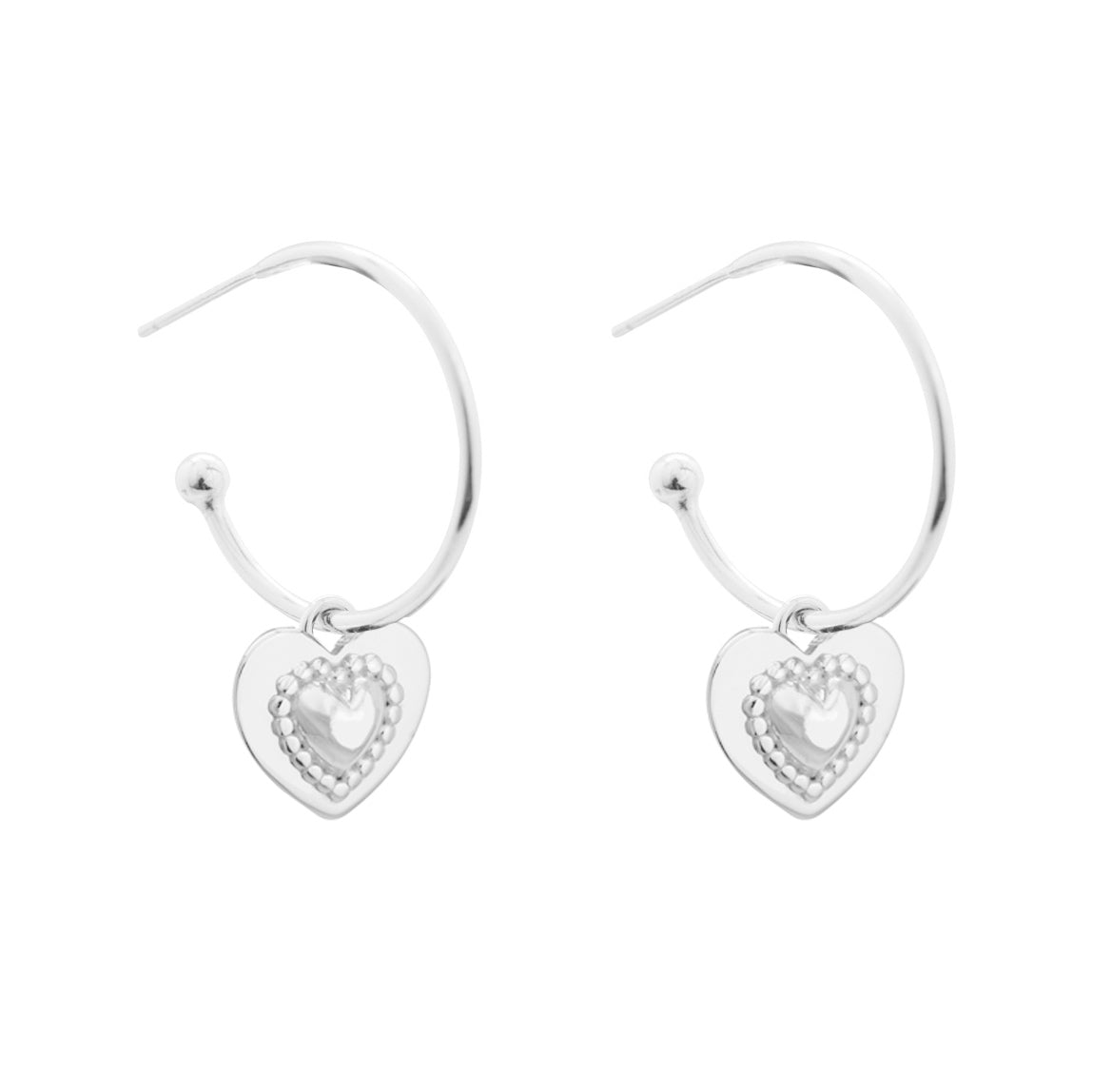 Two Ways Wear Girl Pink  Heart 925 Sterling Silver Dangling Earrings