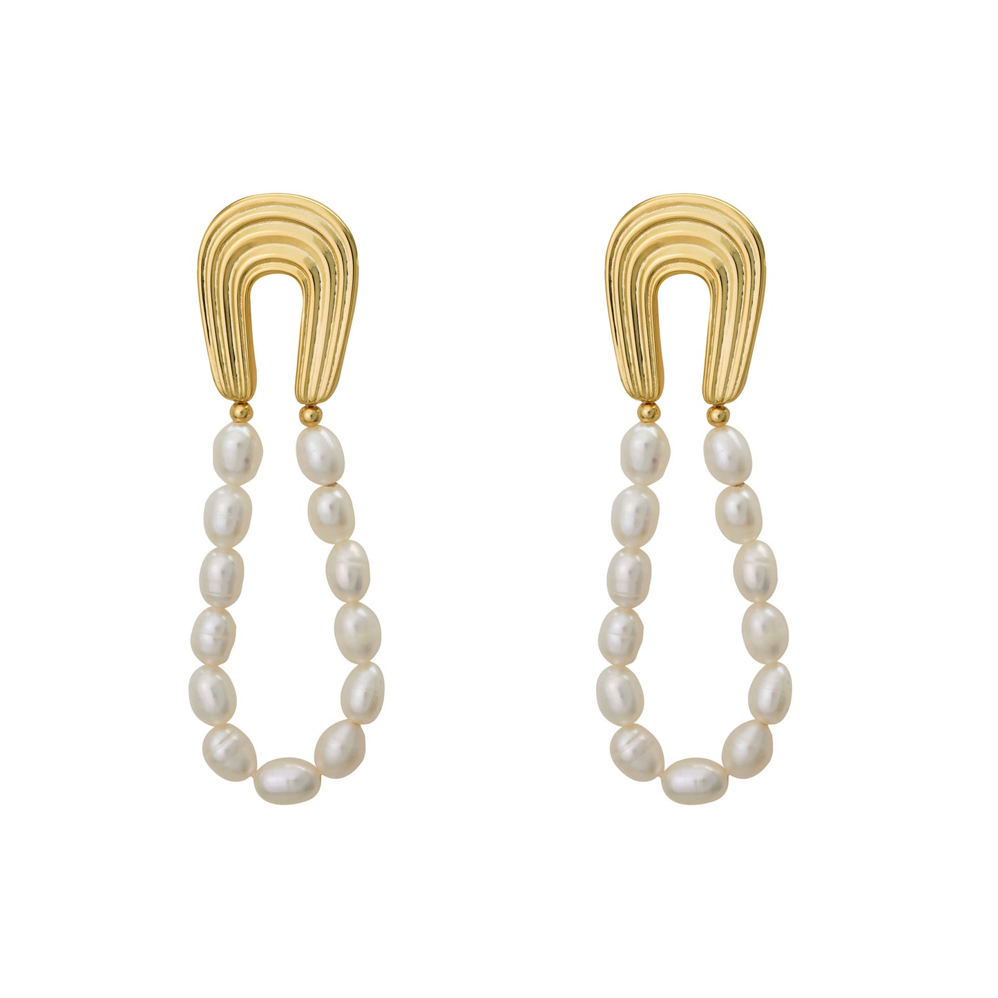 Make a Statement with Pearl U Dangling Earrings