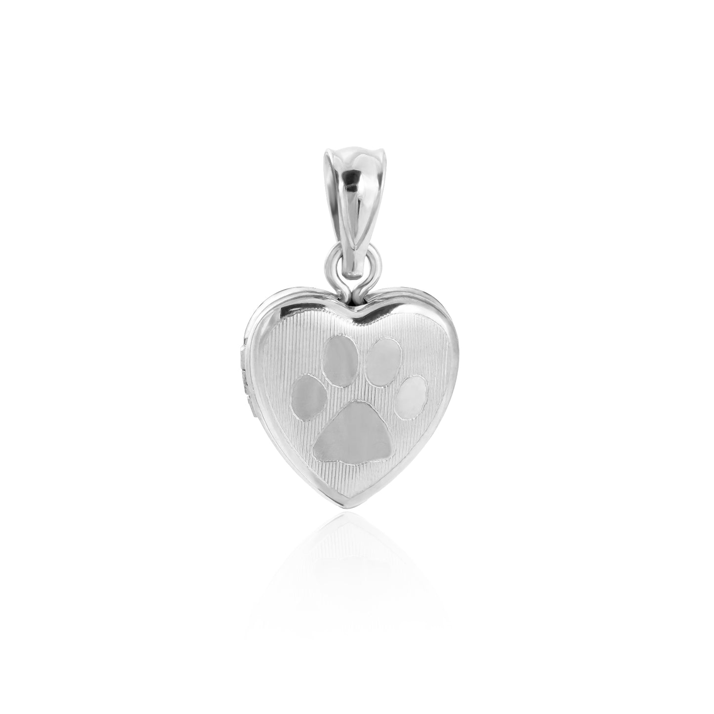 Cute Animal Footprint 925 Sterling Silver Heart Locket Necklace Pendant