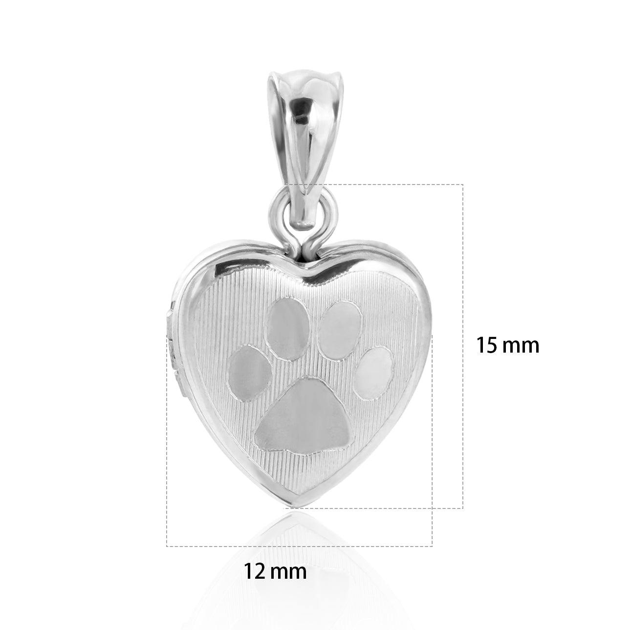 Cute Animal Footprint 925 Sterling Silver Heart Locket Necklace Pendant