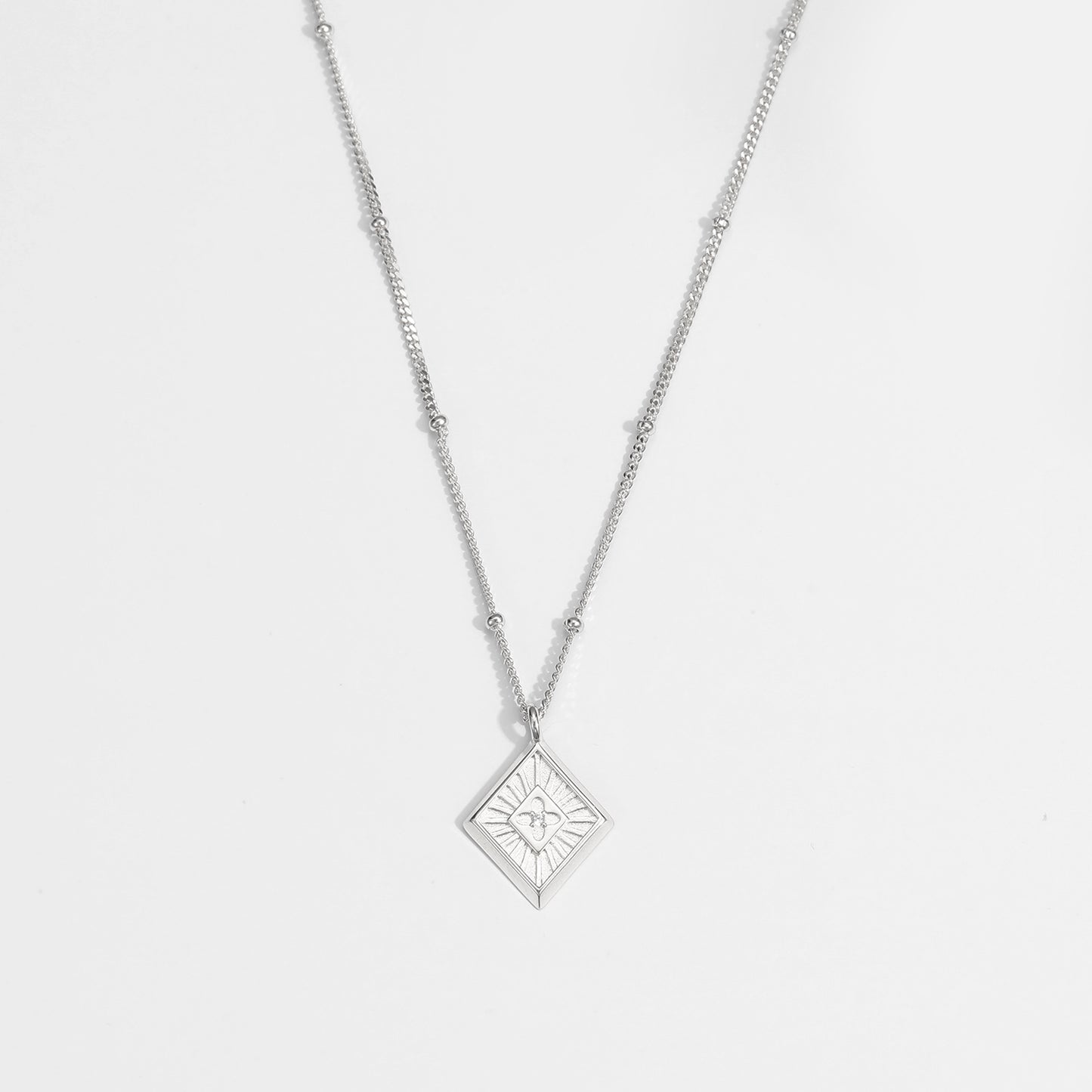 Holiday Geometry Rhombus 925 Sterling Silver Necklace